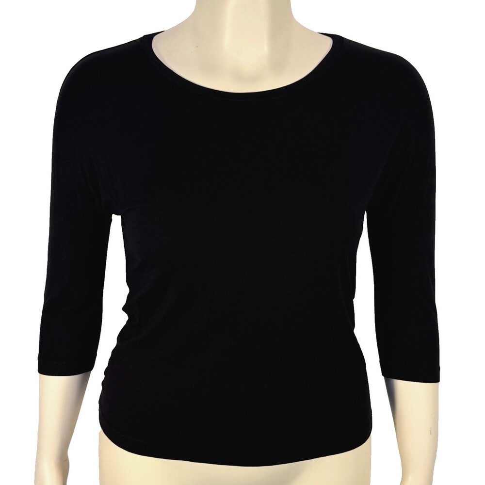 MaxMara Knit Top Shirt Women's M/L Black 3/4 Dolman Sleeve Made in Italy St